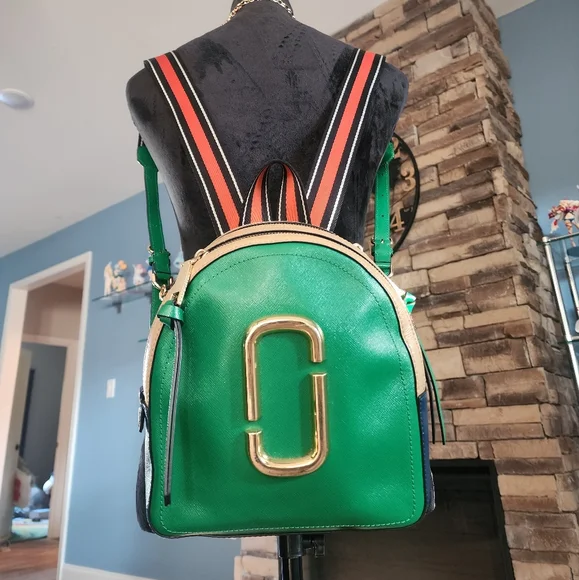 Marc By Marc Jacobs Green Leather Backpack with Gold Accents Marc Jacobs Backpacks | The RealReal main image 4
